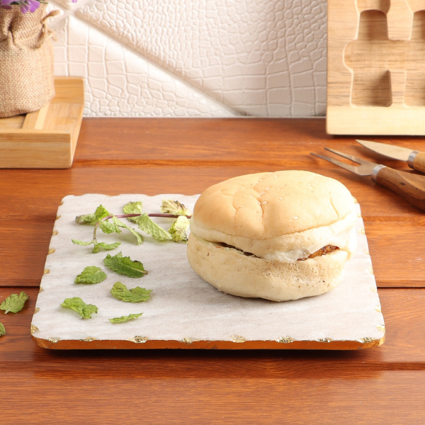 NikkisPride Marble Beige Square Platter 8x8x Inch Gold Foil Jhadan